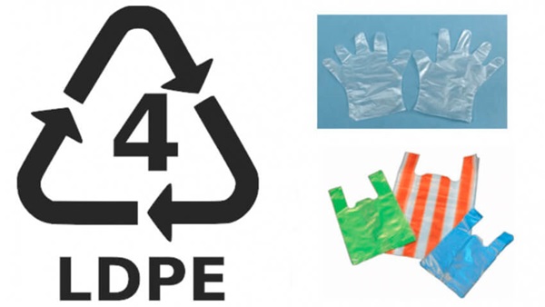 Nhựa tái chế LDPE được tìm thấy trong bao bì đựng thực phẩm